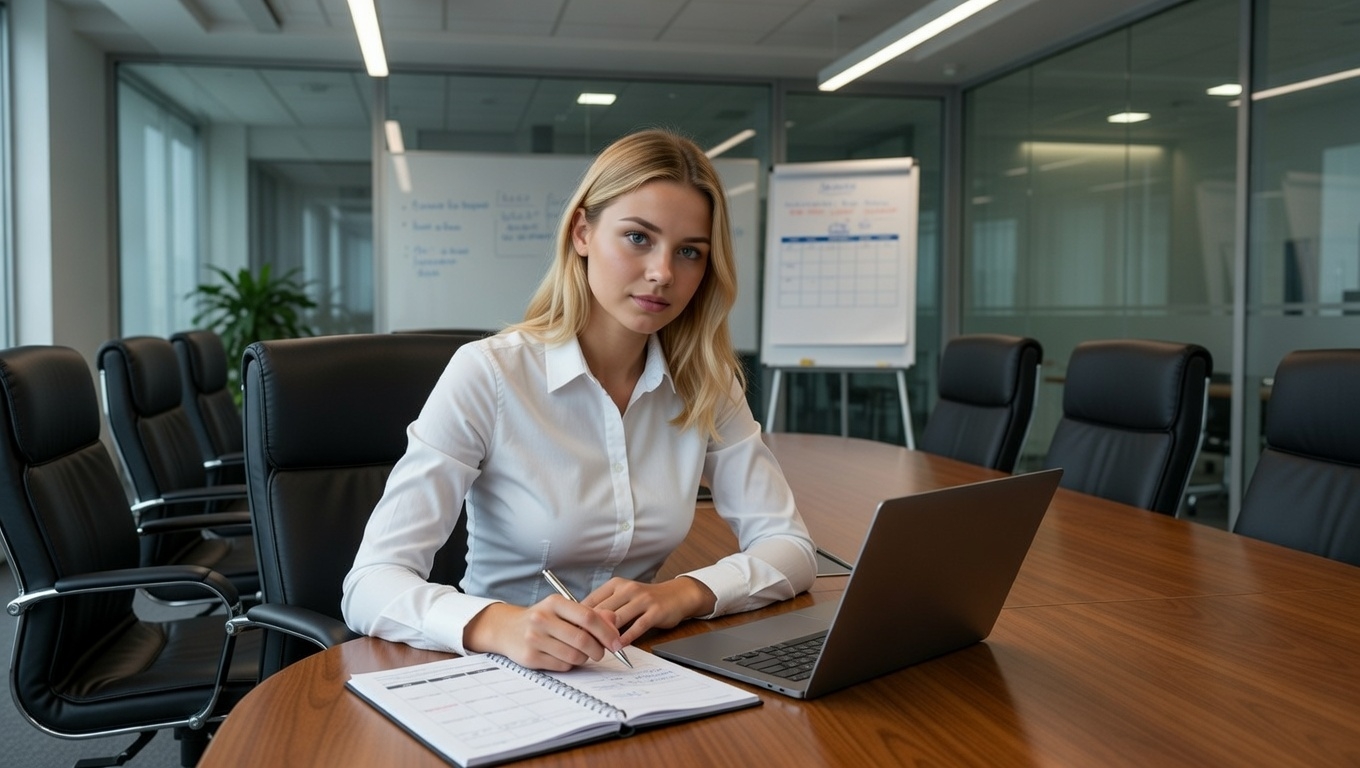 Person am Tisch mit Laptop – Fragen zum Orientierungs‑Test